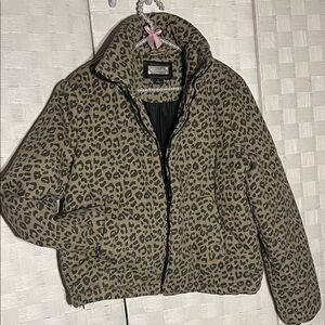 Jou Jou Leopard Print Jacket Coat Size Large